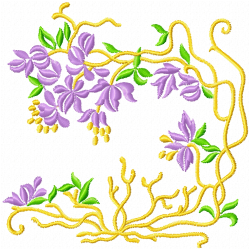 Flowers And Tree Embroidery Design 12